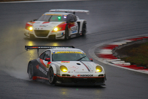 FSC】GT300第1レース決勝：大雨の中、ハンコックポルシェ藤井がポール